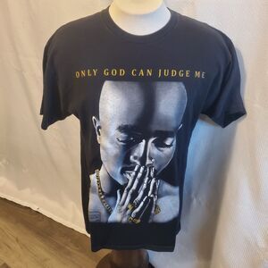 2Pac Only God Can Judge Me Vtg T Shirt Sz Large Mens Black 90s RAP HIP-HOP Music